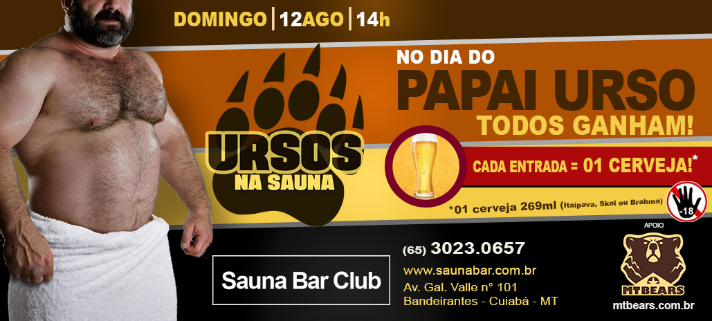 banner ursos na sauna agosto 2018